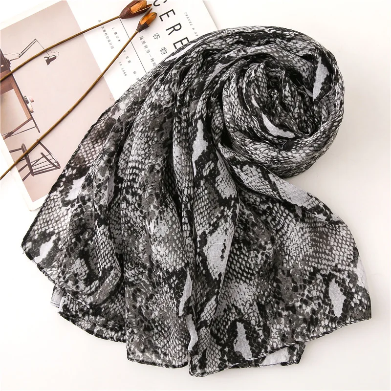 Леопардовая кожа змеиная классический узор модная вуаль шаль Тигр Теплый Новый