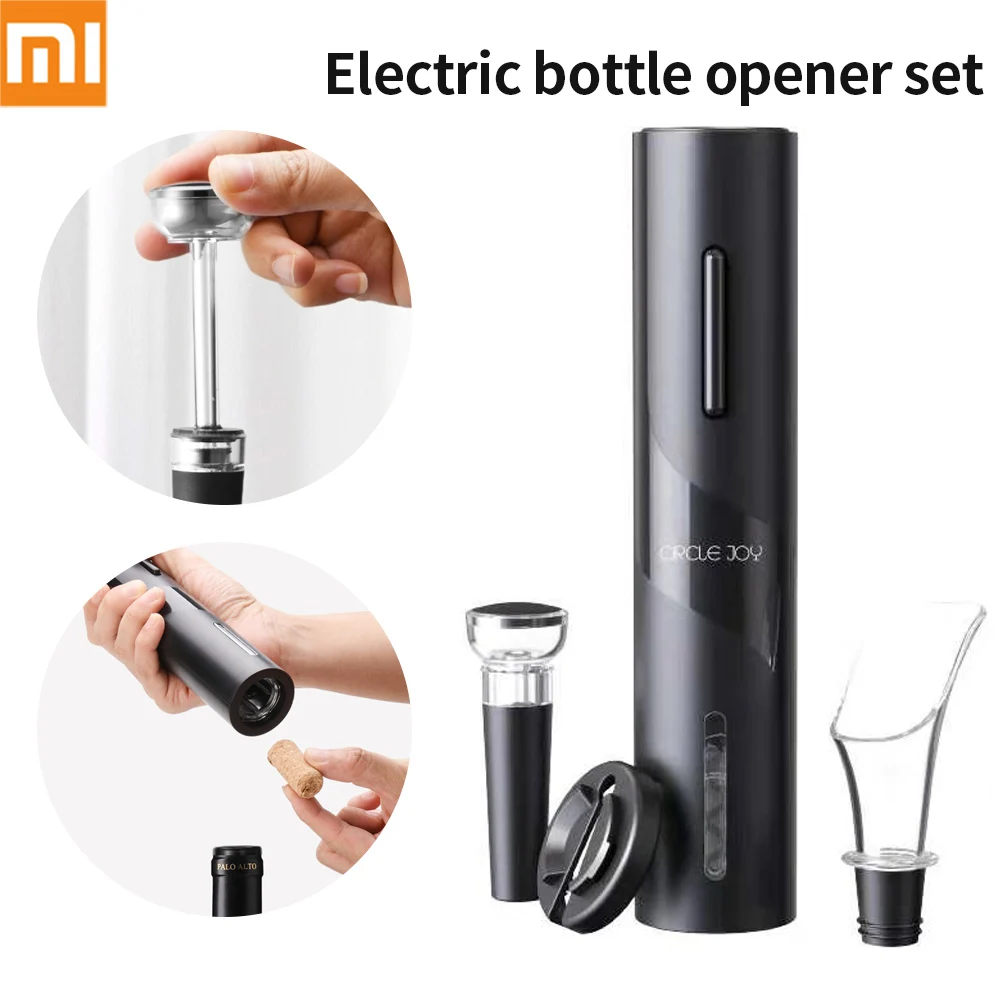 

Xiaomi Circle Joy 4 in 1 Electric Red Wine Opener Set Pull-out Wine Bottle Stopper Wine Pourer Decanter Foil Cutter 5 in 1 Kit
