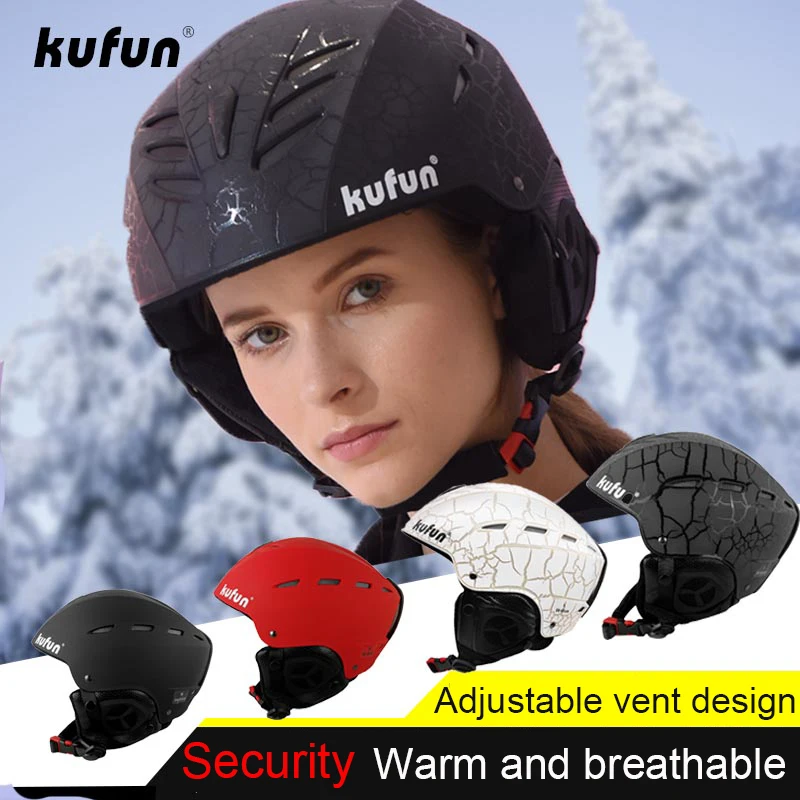 KUFUN, лыжный шлем, шлем для сноуборда, цельный, формованный, зимний, для детей, взрослых, для катания на коньках, скейтборде, лыжах, шлем, безопасный, дышащий