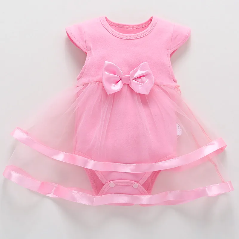 Платье для новорожденных летняя сетчатая хлопковая одежда маленьких девочек 3
