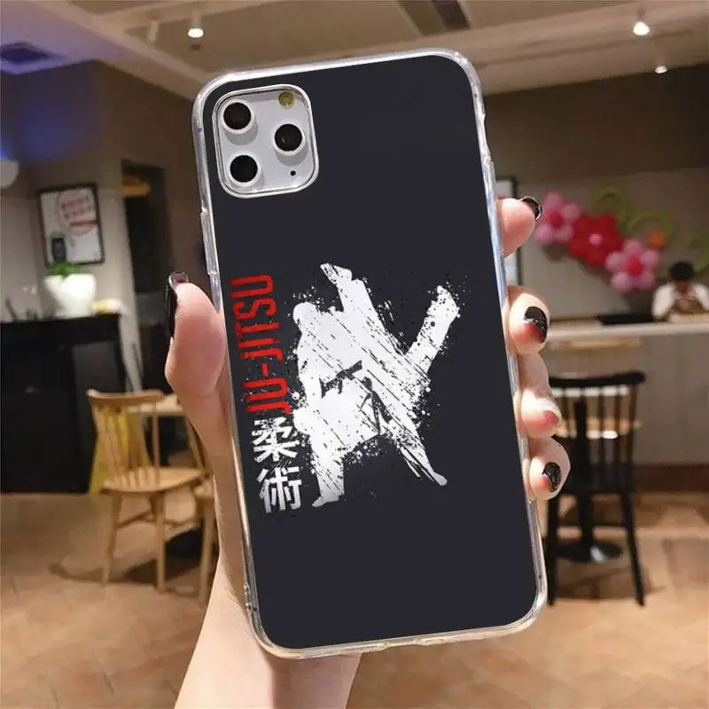 

sport Martial Art MMA Fight Jiu Jitsu Phone Case Transparent for iPhone6 7 8 11 12 s mini pro X XS XR MAX Plus cover funda shell