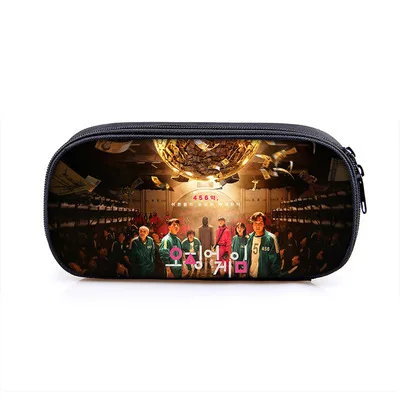 

Squid Game Single-layer Student Pencil Case Vertical Square Large-capacity Polyester Stationery Box