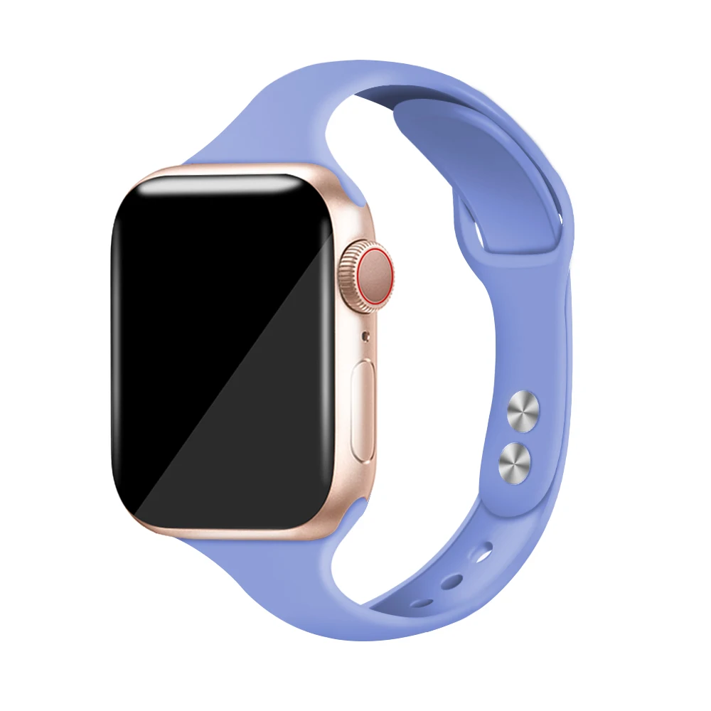 lilac Ремешок для часов для Apple 38 мм 42 мм iWatch 5 Band 44 мм 40 мм спортивный силиконовый браслет для часов Apple 4 3 2 1 Аксессуары - Цвет ремешка: lilac