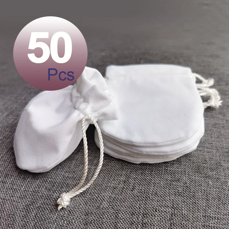 

50Pcs/Lot White Black Flannel Teal Jewelry Gift Velvet Bag Pouch Polishing Cloth Self Seal Pink Bundle Mailer Shipping Envelope