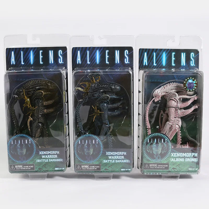 Инопланетянин NECA Xenomorph Воин битва поврежденных Albino Drone 7 &quot движущаяся фигурка