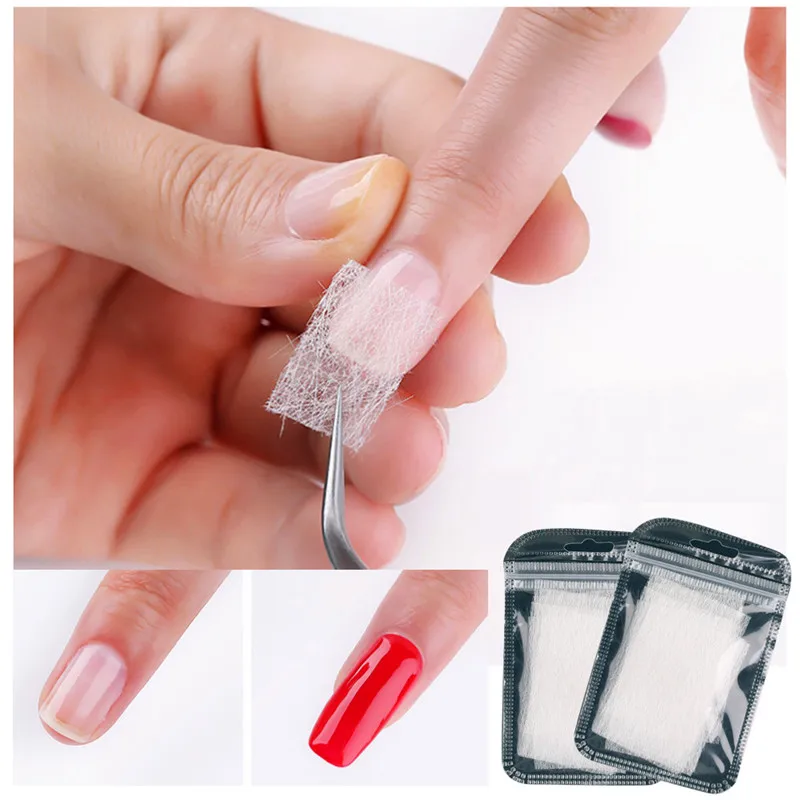 10/20pcs Nail Extension Silk Fiberglass Non-woven Silks Form Wrap Manicure Building UV Gel French Acrylic Tips Glass Fiber Paper