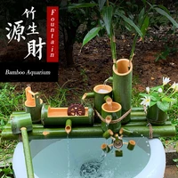 bamboo aquarium water recycling feng shui decoration tube water fountain stone trough filter office desktop furnishings