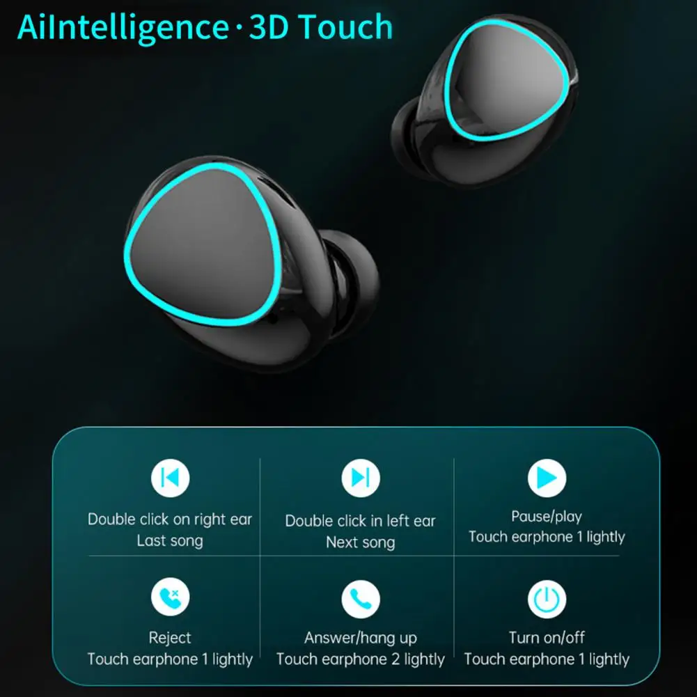 

4Pcs M22 Earphone Bluetooth 5.1 Noise Reduction Mini Wireless Earpieces for Phone