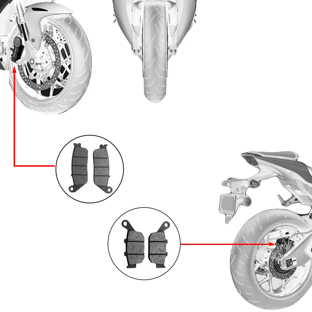 

ALconstar-Motorcycle For Suzuki GW250 2015 2016 Motocross Brake Pads Set Semi-Metal Front Brake Pads and Rear Brake Pads Disc