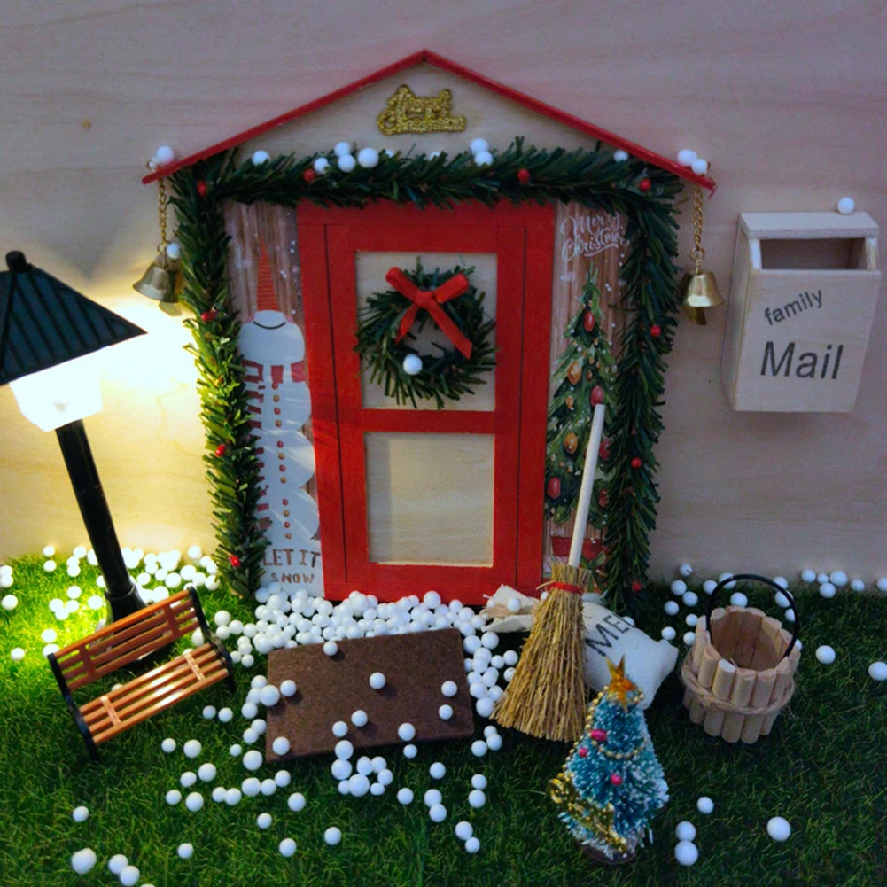 

Набор для кукольного домика, Рождественский венок на елку, сосна, Миниатюрные аксессуары на Рождество, праздничная атмосфера, декоративные ...