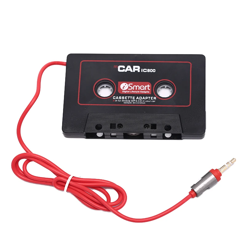 

110cm Universal Audio Tape Adapter 3.5mm Jack Plug Black Car Stereo Audio Cassette Adapter For Phone MP3 CD Player