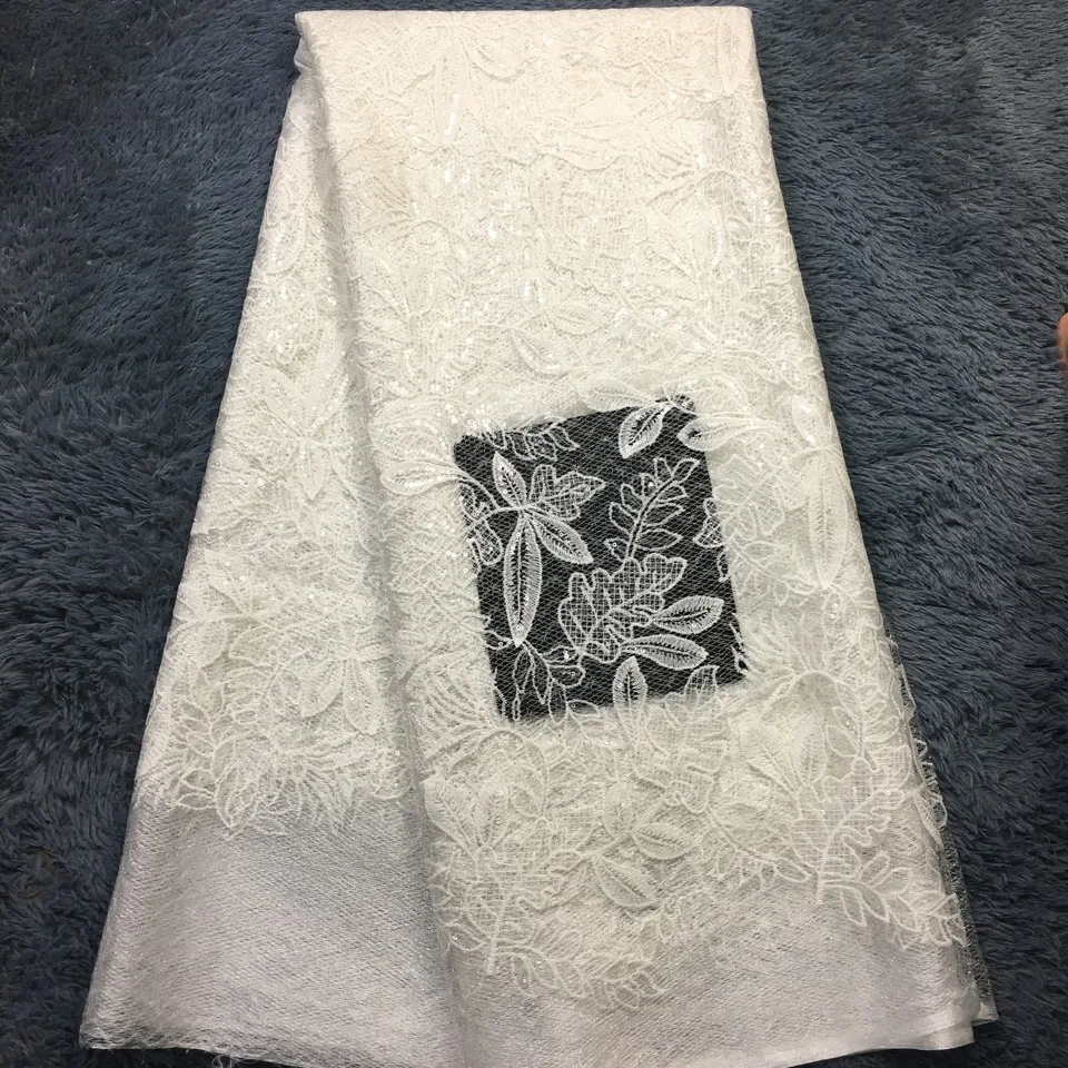 Розовая африканская кружевная ткань желто Белая французская 2021