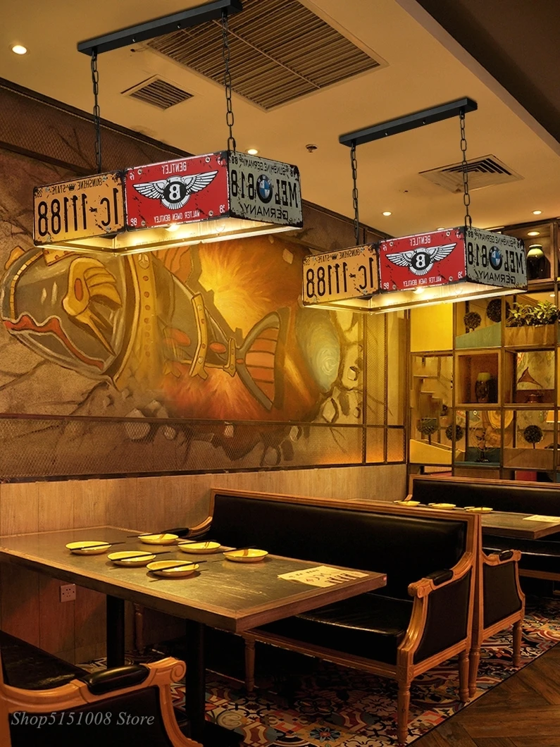 Железный подвесной светильник в стиле лофт для номерного знака винтажные