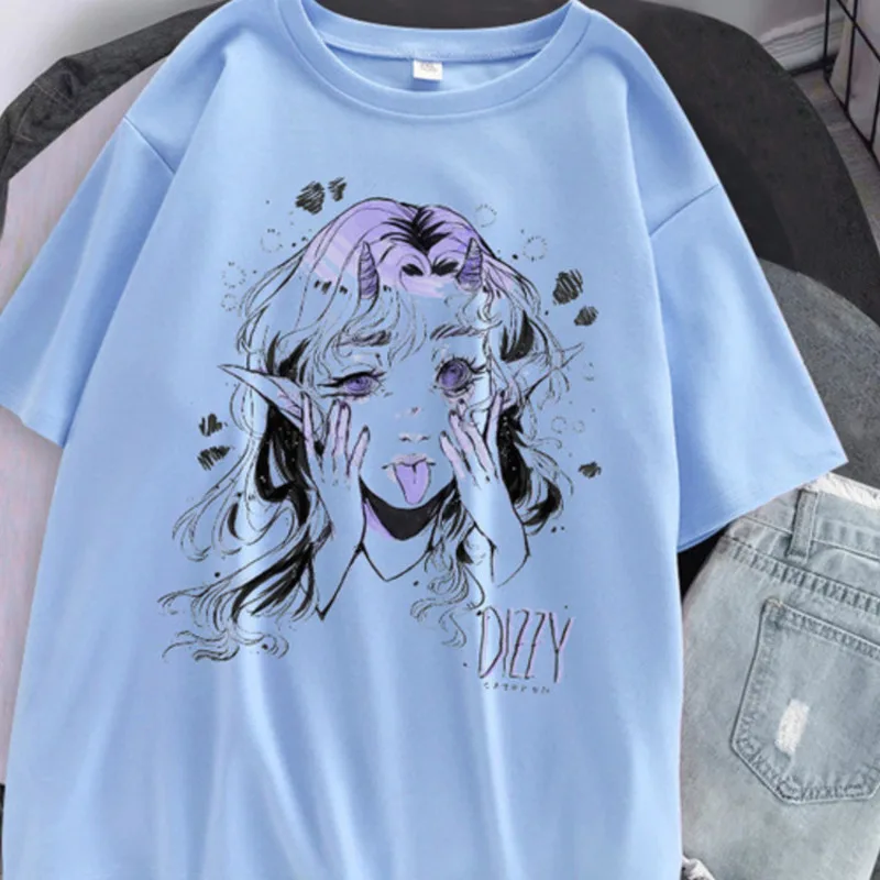 

Women Oversize T Shirt White Cartoon Female Kawaii Tops Tee Short Sleeve Fashion Summer Funny T-Shirt For Girl Hip Hop Clothes