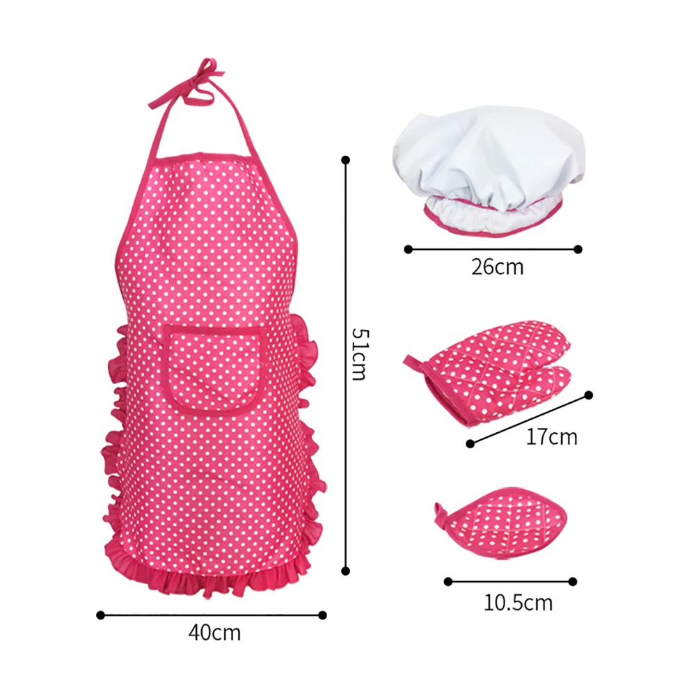 

Portable Making Pastry Chef Costume Set for Kids Girls Cooking Game for Kids Child Baking Set Baking Clothes Apron
