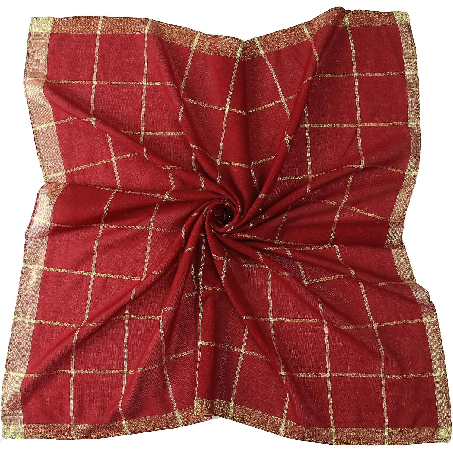 Женский шарф в шотландскую клетку с люрексом 90x90 см |