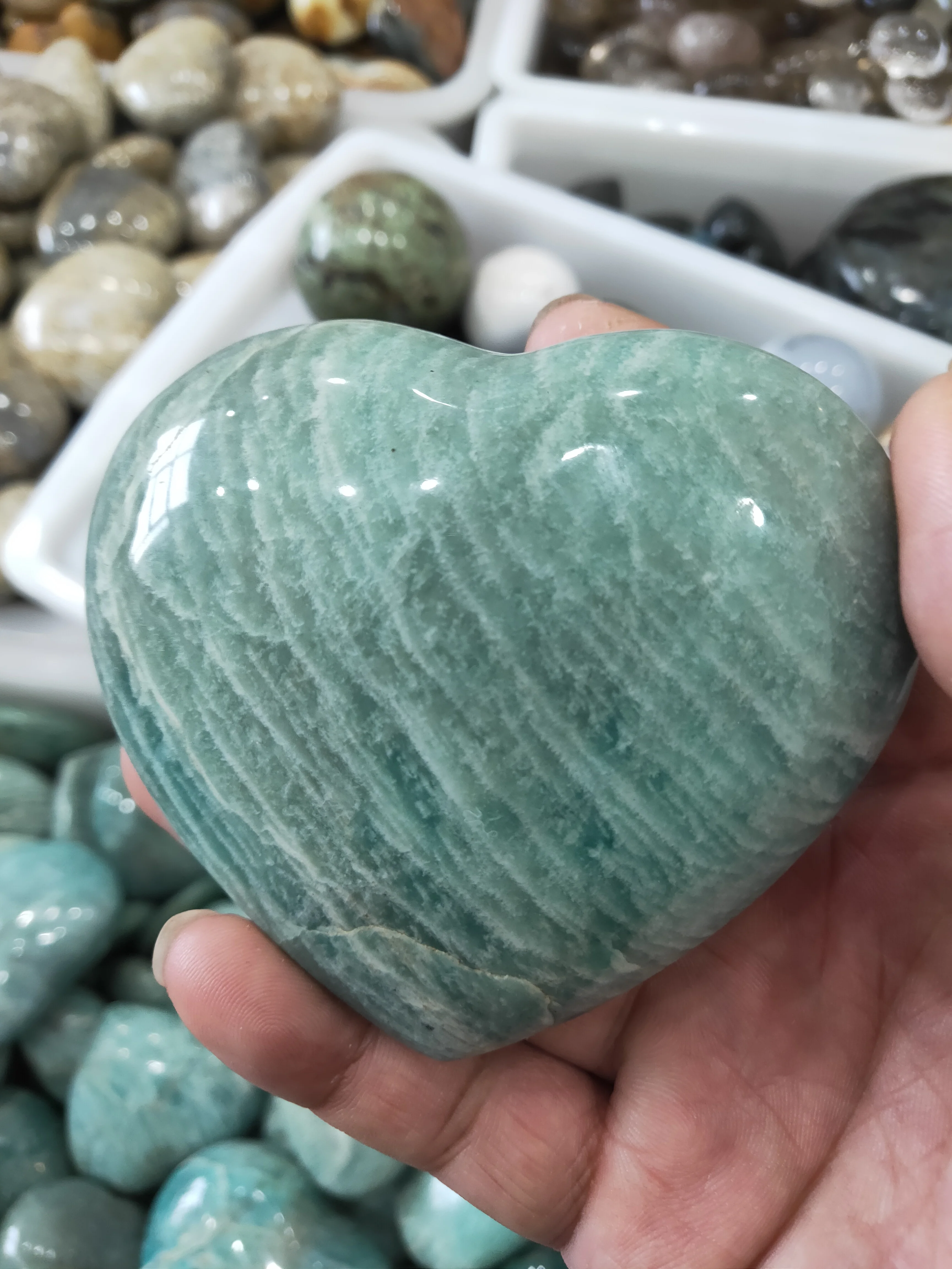 

A+Natural Beautiful Tianhe Stone Heart, Tianhe Stone Crystal Heart, Healing