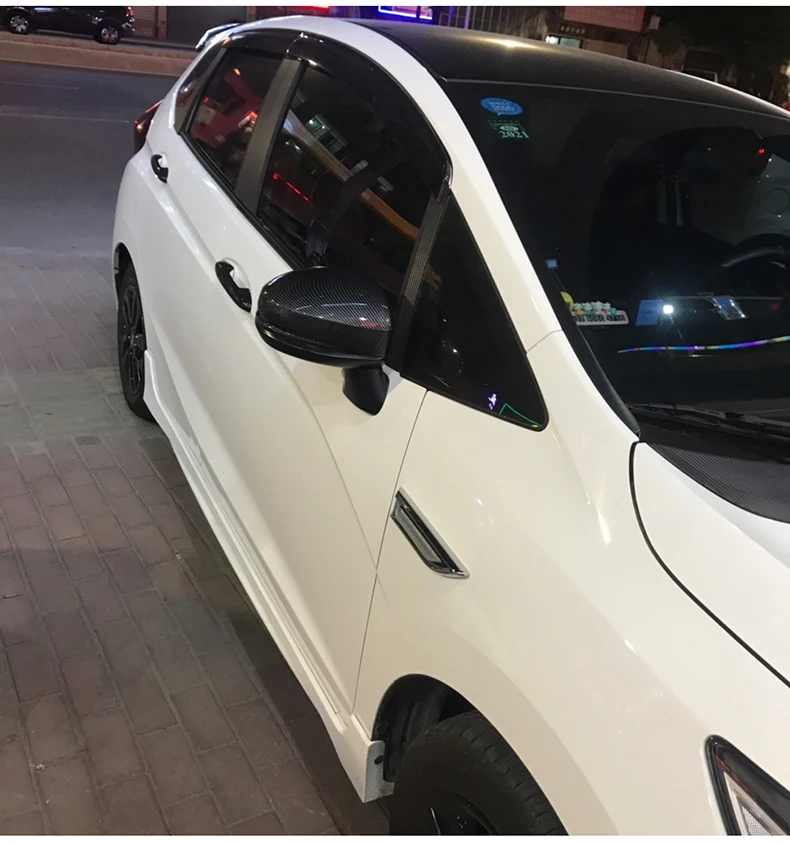 Для Honda Fit GK5 Jazz- ABS углеродное волокно печать заднего вида крыло зеркало заднего вида наклейка отделка автомобиля-Стайлинг