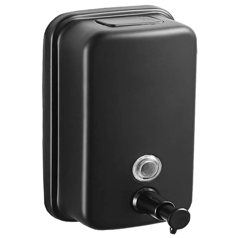 

Hot Soap Dispenser Wall Mount Black 304 Stainless Steel Soap Dispensers Leakproof Commercial Bathroom Metal Soap Pump for Kitche