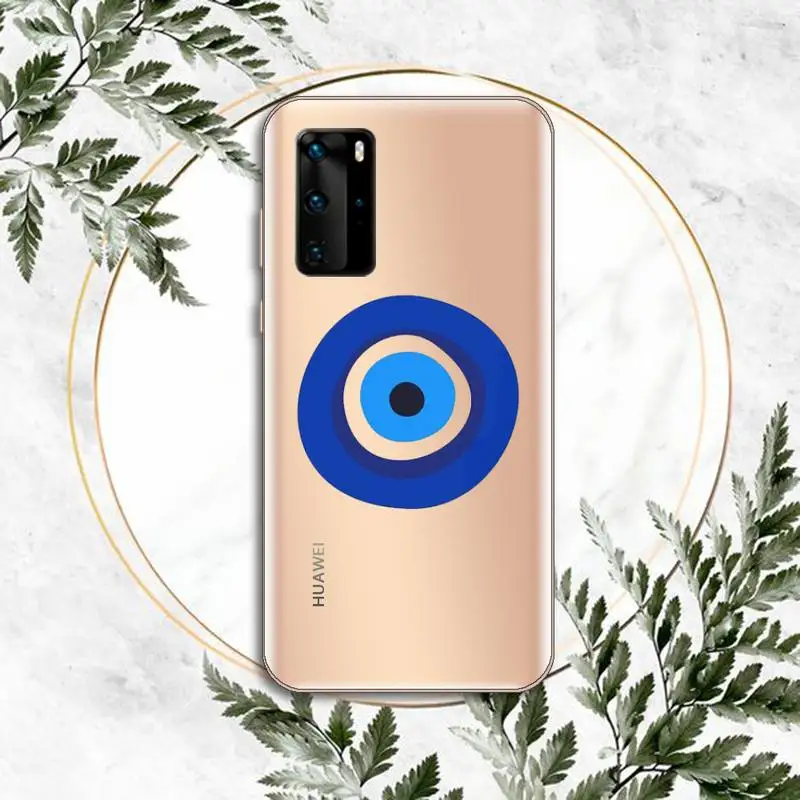 

Evil eye blue Phone Case Clear Transparent for huawei honor P 40 30 20 lite Pro 10 i 8 9 x p smart 2019