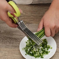 stainless steel cooking tools kitchen accessories knives 5 layers scissors sushi shredded scallion cut herb scissors sn286