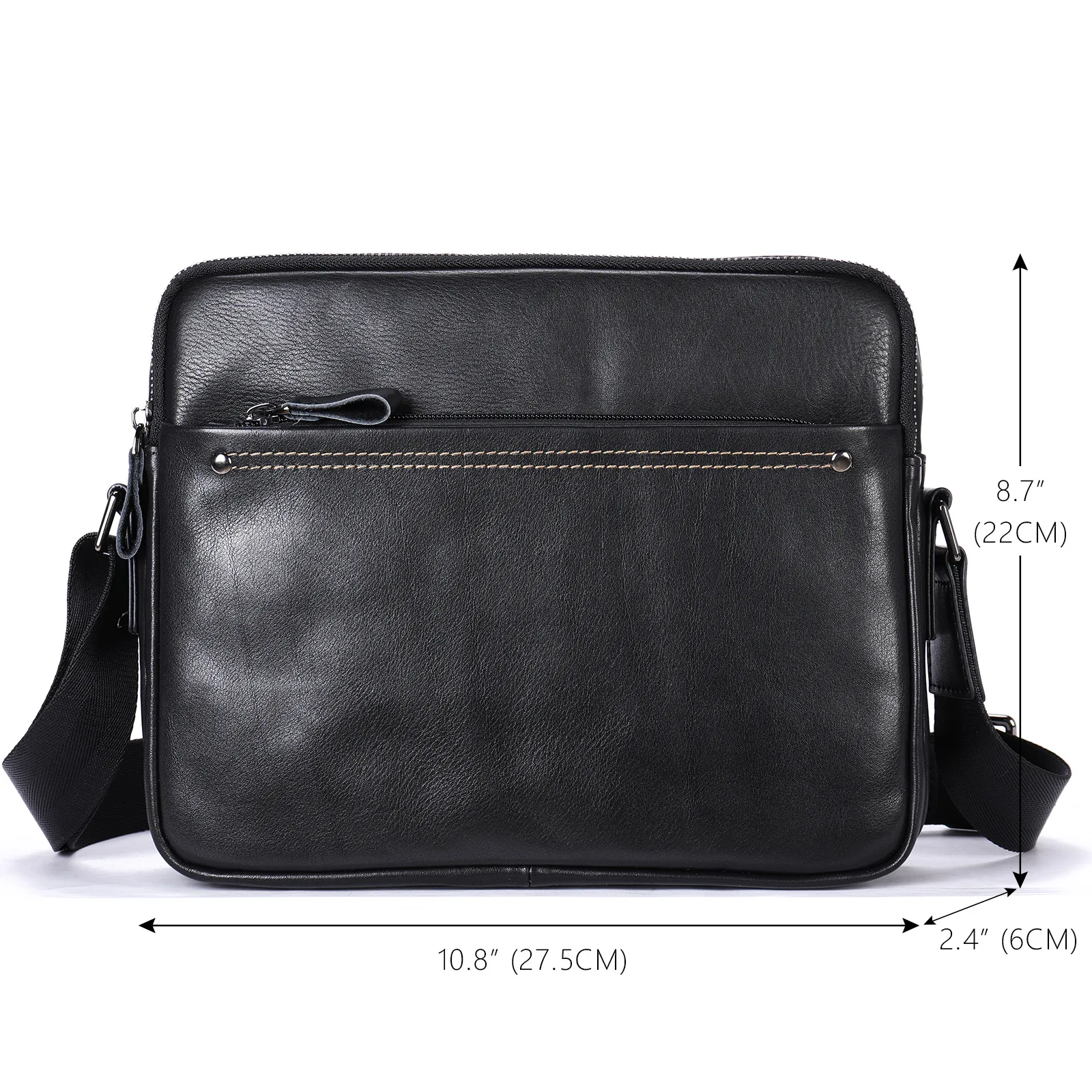 

2021 Fashion Genuine Leather Men Shoulder Crossbody Bag New Casual Retro Sling Messenger Bags for Male Brand Business Handbag