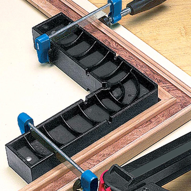 

2pcs Black Woodworking Right Angle Positioning Block, 90° Fixing Clip Plastic Right Angle Ruler Two Sizes