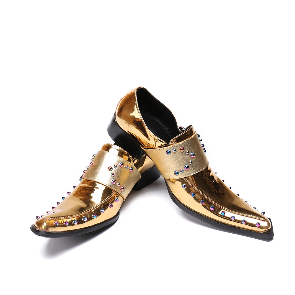 Мужские модельные туфли для свадебной вечеринки цвет золотой серебряный мужские