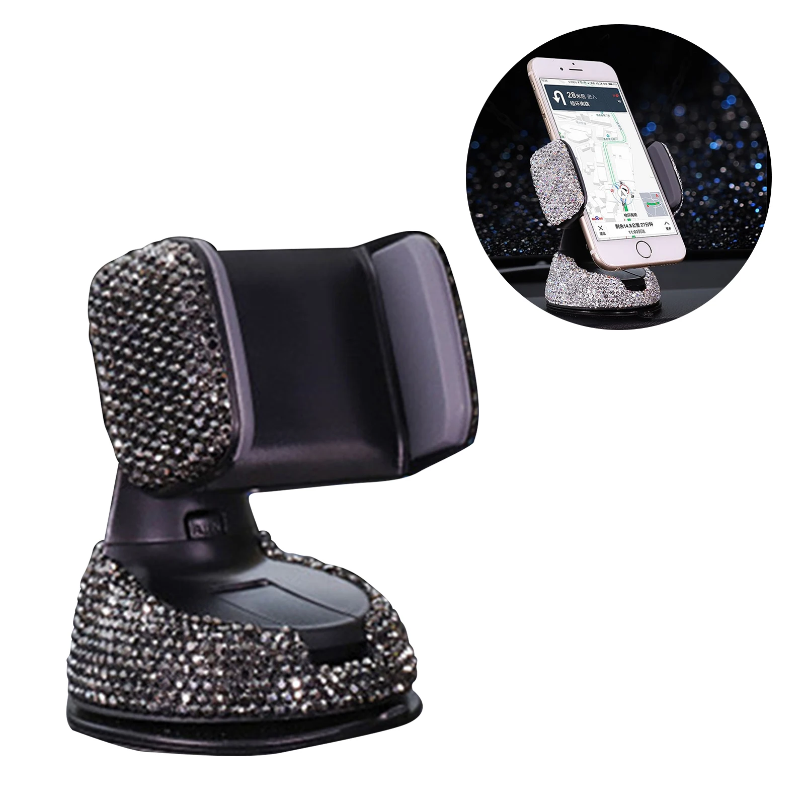 

Fashion Universal Rhinestones Car Stand Phone Holder Sparkling Rhinestones Car Air Vent Mount Stand for 4.0-6.2" Mobile Phones