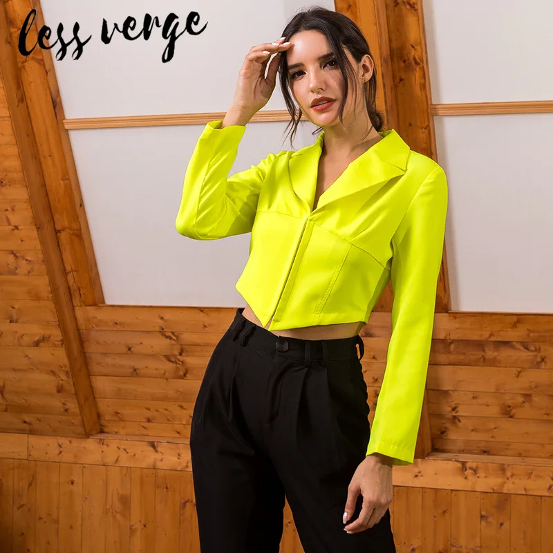 Женский короткий пиджак с длинным рукавом v образным вырезом|Женские пиджаки| |