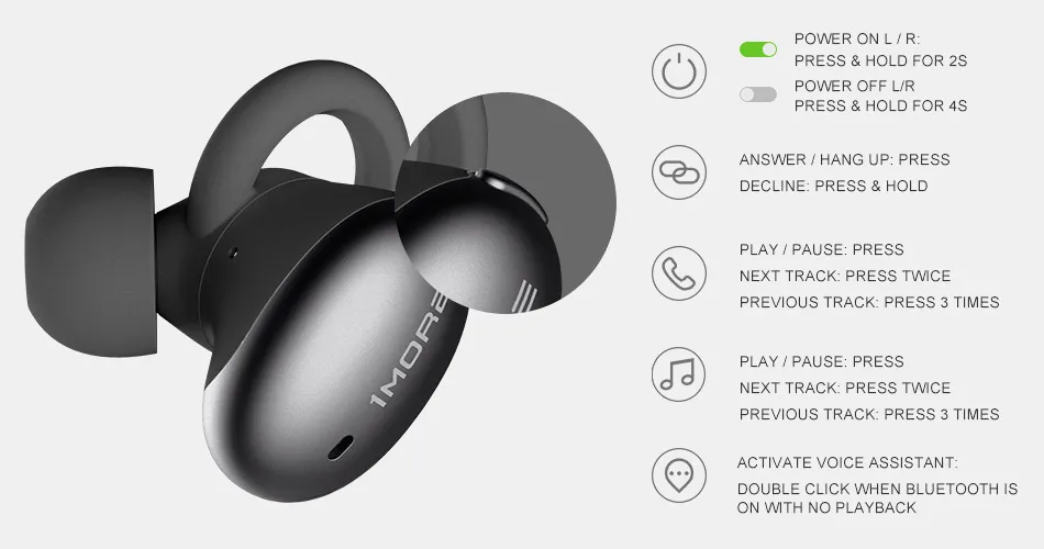 1 еще E1026BT стильные настоящие беспроводные TWS наушники Bluetooth 5,0 наушники-вкладыши E1026BT-I Bean с поддержкой aptX ACC с микрофоном