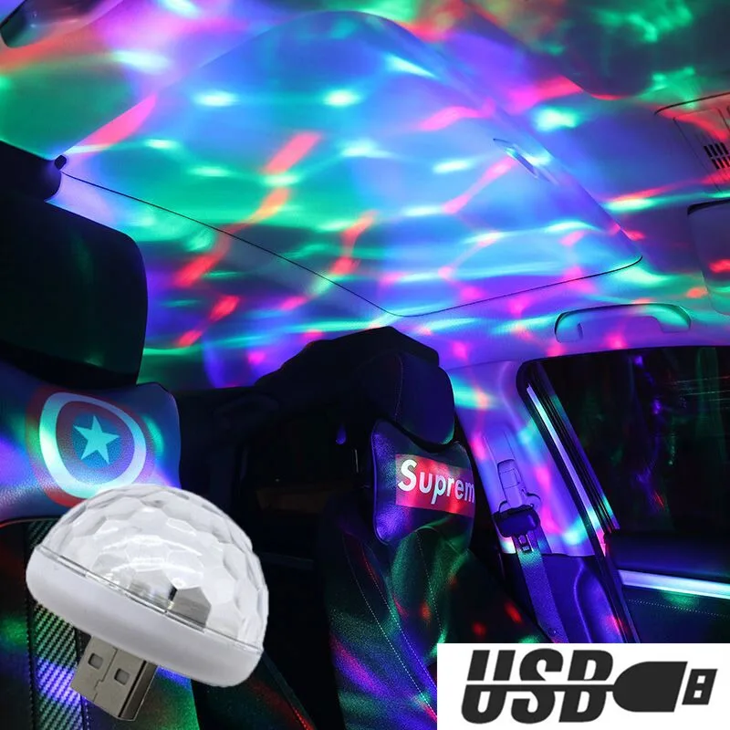 1 шт. автомобильная светодиодная декоративная лампа мини RGB атмосферсветильник