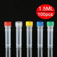 100 pieces 1 5ml cryopreservation tube laboratory freezing tubes centrifuge tube for lab analysis with colorful screw cap