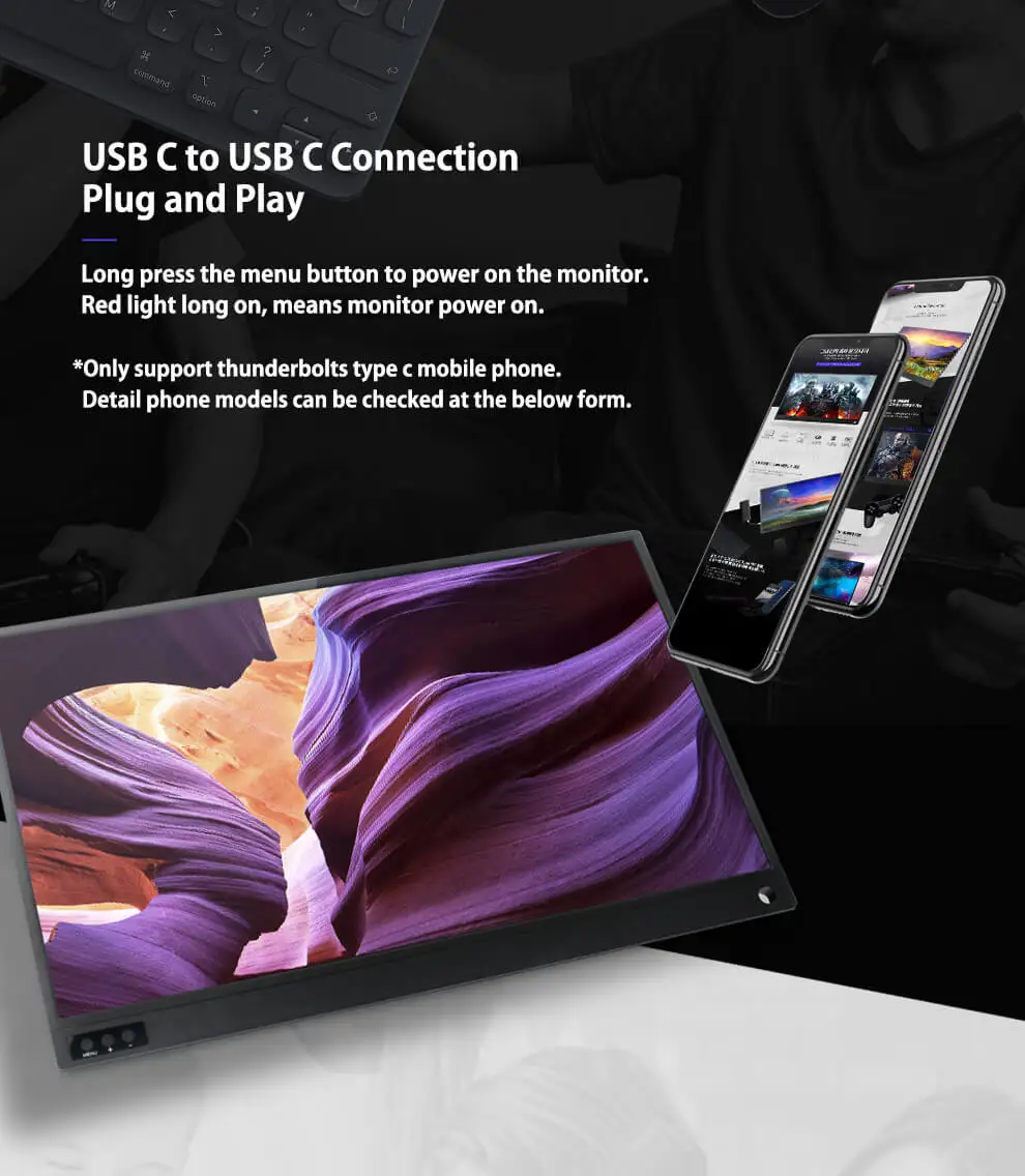 15,6 дюймовый сенсорный портативный монитор USB C HDMI монитор с сенсорным экраном для samsung DEX, huawei EMUI, ноутбука, переключателя, PS4