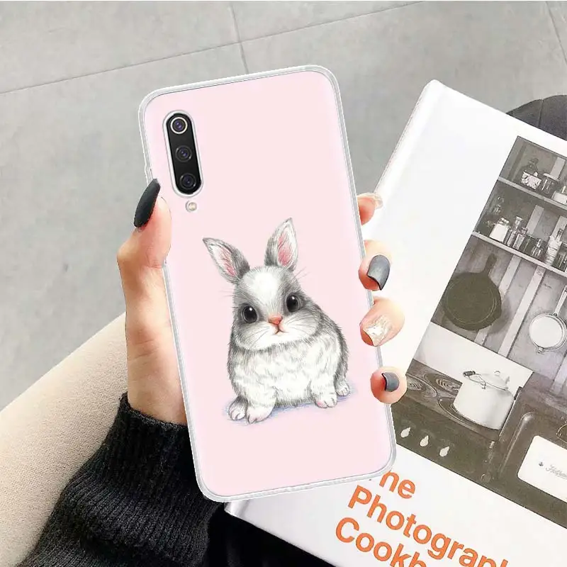 Смешной чехол для телефона с кроликом-зайцем в стиле мультфильма для Xiaomi Redmi Note 10 Pro 8 9 9S 10S 8T 8A 9A 9C 7 7A из мягкого материала TPU.