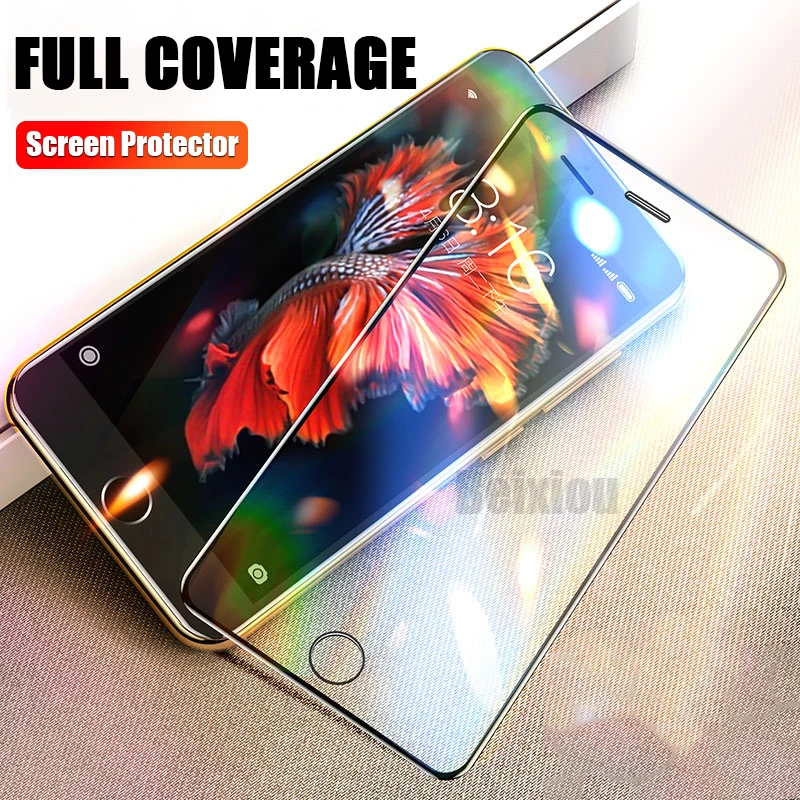 Полное покрытие экрана из закаленного стекла для iPhone 6/6s 7 8 Защитная пленка 6 6s plus