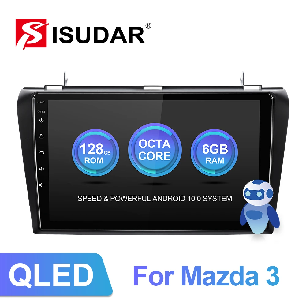 Автомагнитола ISUDAR V72 QLED для MAZDA 3 2004 2005 2006 2009 Автомобильный мультимедийный GPS