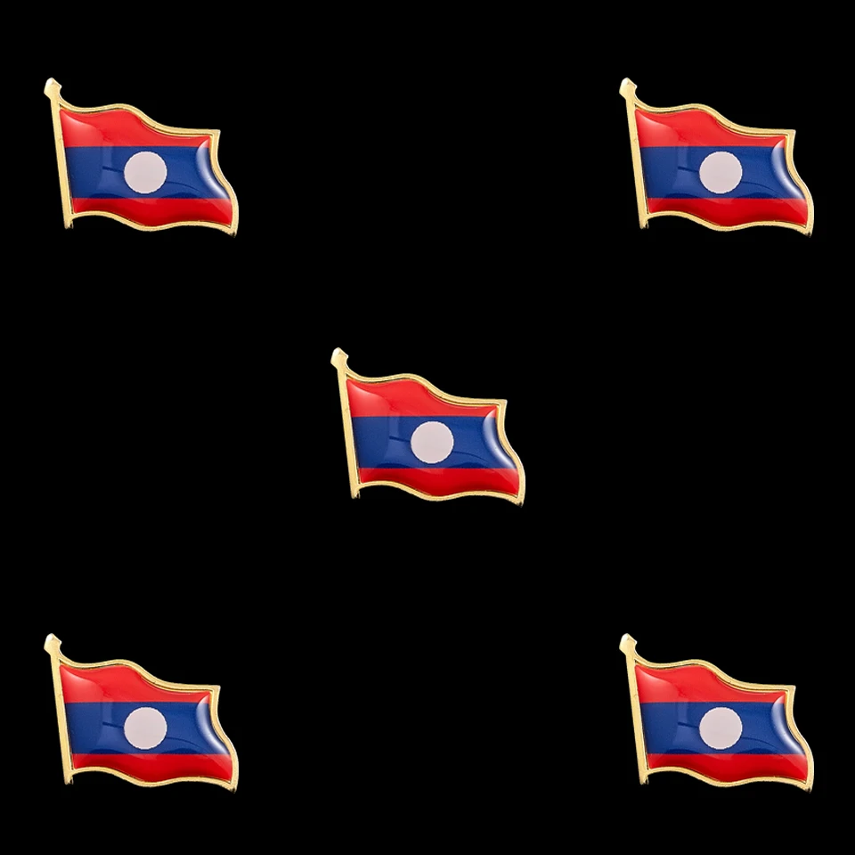 Сувенирная нация Лаосской Народной Республики Металлические Булавки с флагом 5