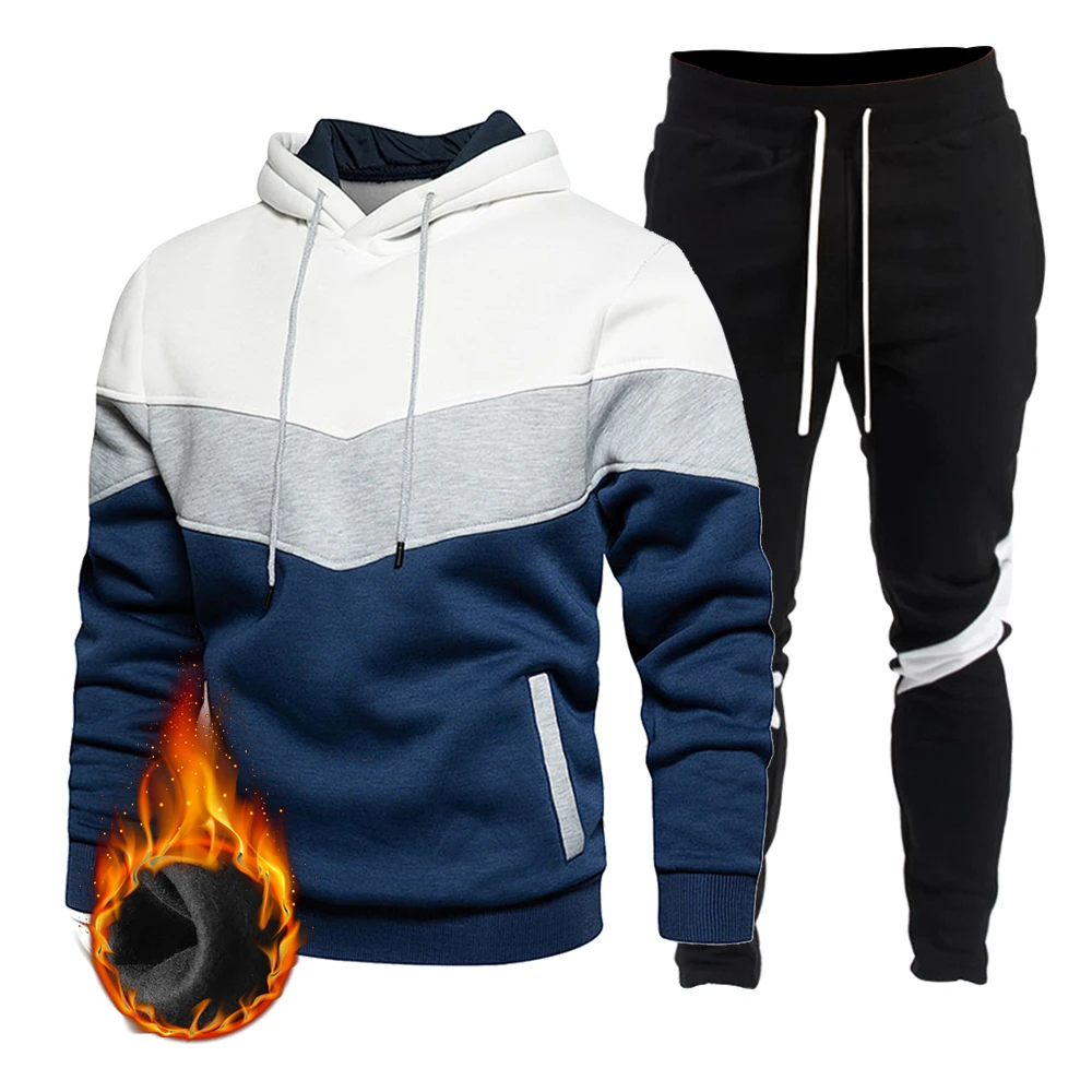 

Men's Sportswear Set Hooded Pullover Long Coat Pants 2021 Casual Men's Sports Sweater High Quality Men's Hooded and Jogging Pant