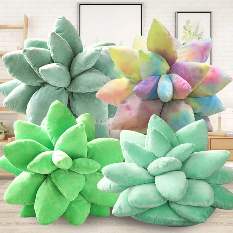 

25/45cm Lifelike Succulent Plants Plush Stuffed Toys Soft Doll Creative Potted Flowers Pillow Chair Cushion For Girls Kids Gift