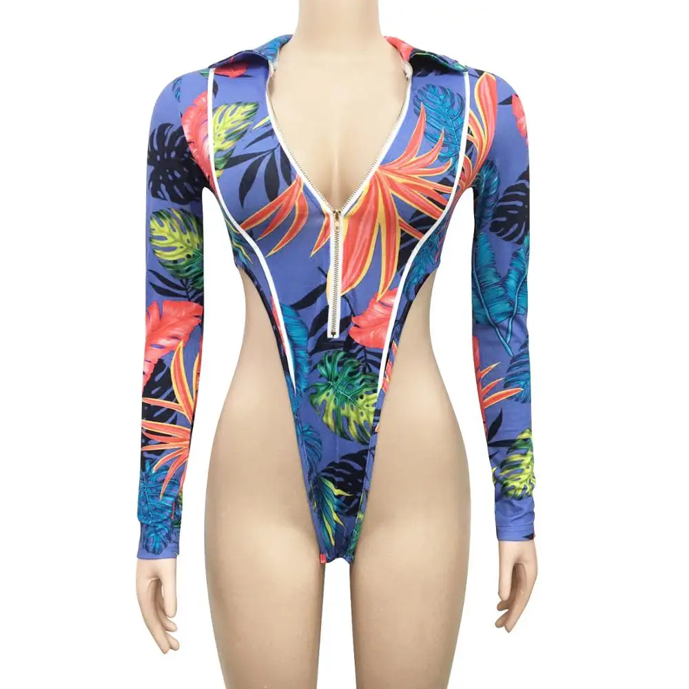 

contrast printed fashion women two piece sets long sleeve sexy bodycon beach style bodysuit + high waist shorts tracksuit