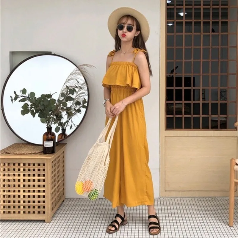 

Summer 2020 New Women's Wear Small Fragrance Fashion Women's Sweet Jumpsuit Loose Large Wide Leg Pants Leisure Korean One-piece