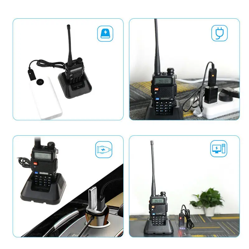 

Original USB Adapter Desktop UV-5R Series Walkie Talkie Station Two Way Radio UV5R BaoFeng Li-Ion Battery Charger Accessories