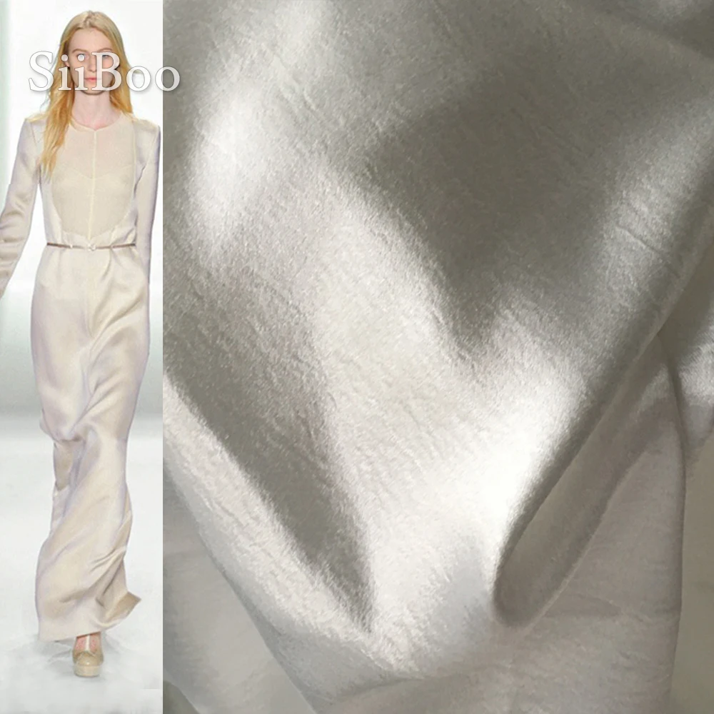 Итальянская Высококачественная однотонная полиэфирная стрейчевая сатиновая