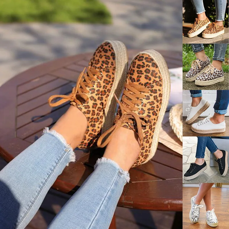 Женские кроссовки Эспадрильи на платформе Удобная обувь плоской подошве Chaussures