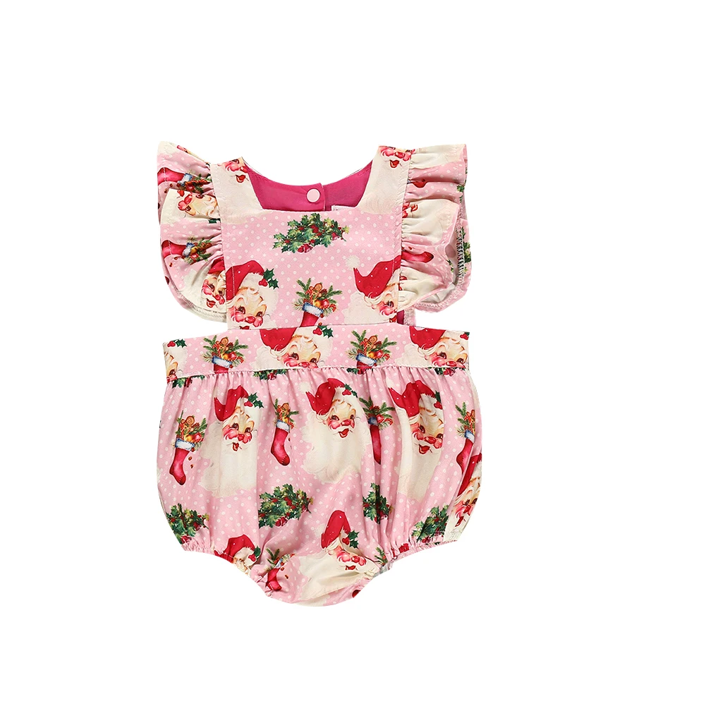 Romper 18 to 24M Платье принцессы для маленьких девочек Одинаковая одежда для сестры Милая Рождественская пачка с оборками без рукавов с рисунком - Цвет: Romper 18 to 24M