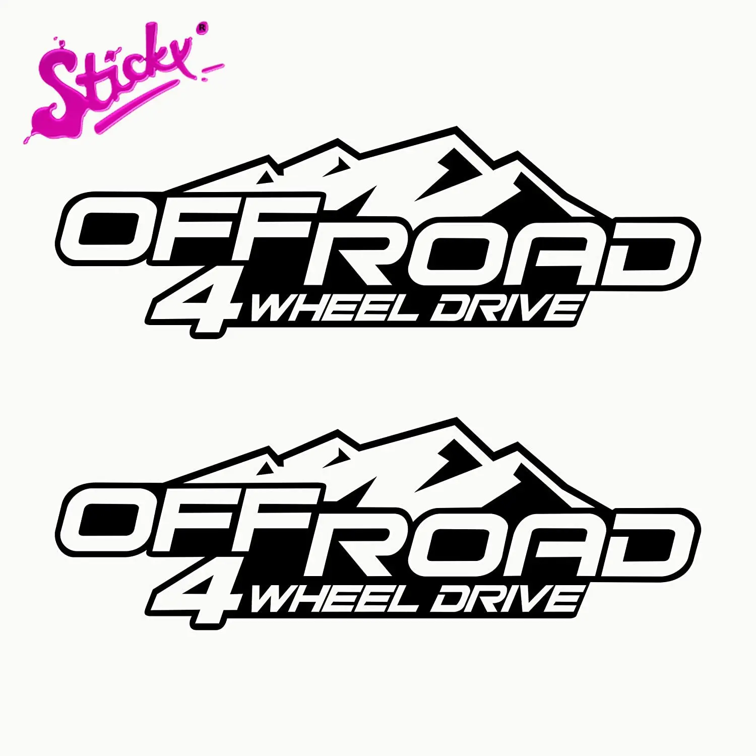 

STICKY 4x4 Off Road Stickers 4 Wheel Drive SUV Pack 2 for Car Bicycle Motorcycle Accessories Laptop Helmet