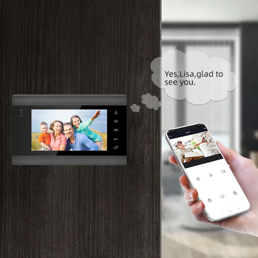Jeatone 7 дюймов беспроводная Wi Fi система видеодомофона для домашнего Поддержка