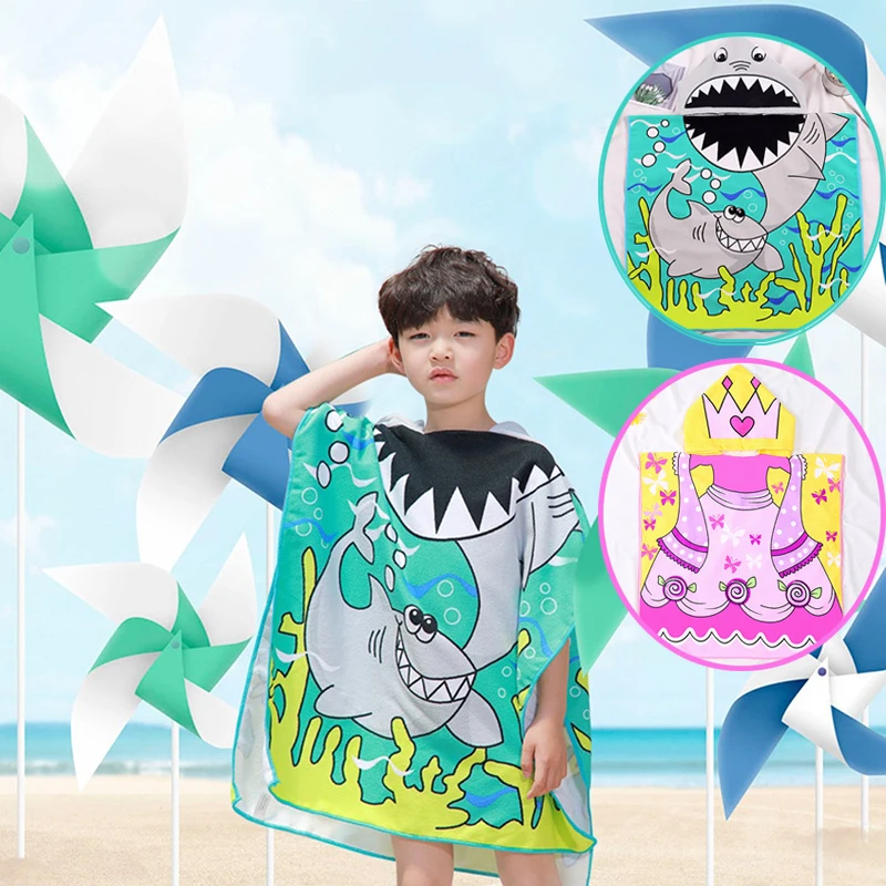 Пляжное полотенце с капюшоном из микрофибры для взрослых быстросохнущее банное