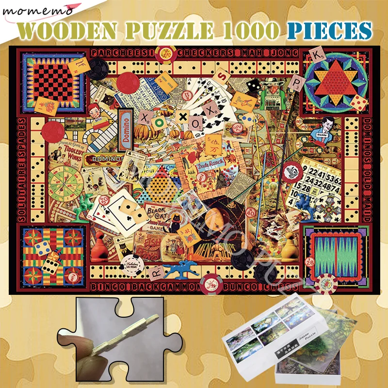

Jigsaw Puzzle for Adults 300 500 1000 Pieces Wooden Puzzles Trivial Pursuit Unhinged Kid Educational Toy Assembling Puzzle Games